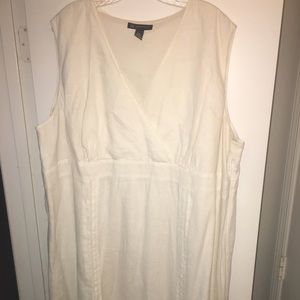 2 pc: Sleeveless White Linen INC Designer dress jk